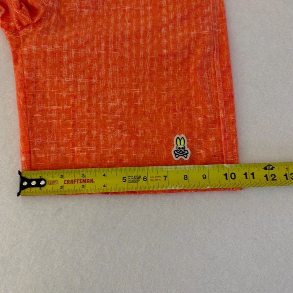 Psycho Bunny Youth Men Orange Crosshatch Swim Trunks Shorts Sz‎ 14/16 Drawstring